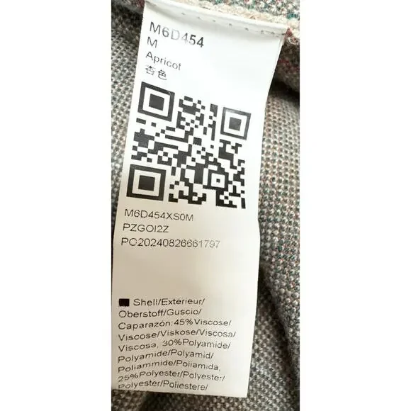 Botanical Floral Knit Cardigan Sweater Button Front Beige Green Size M - Picture 6 of 7